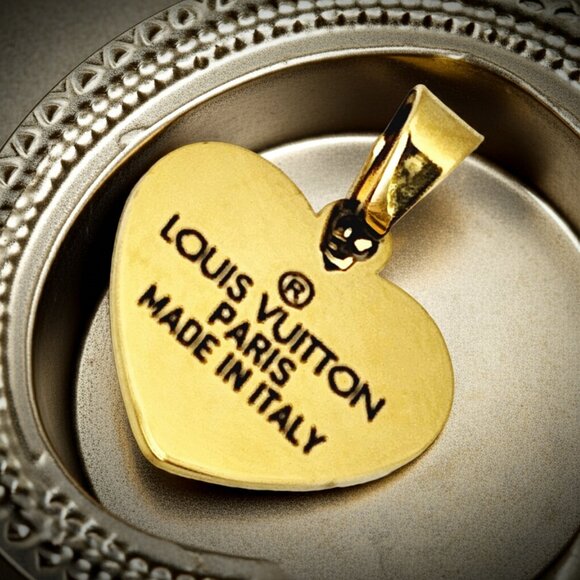 Louis Vuitton Heart Shaped Pendant | Repurposed Bag Tag | Mint Condition - Picture 4 of 13